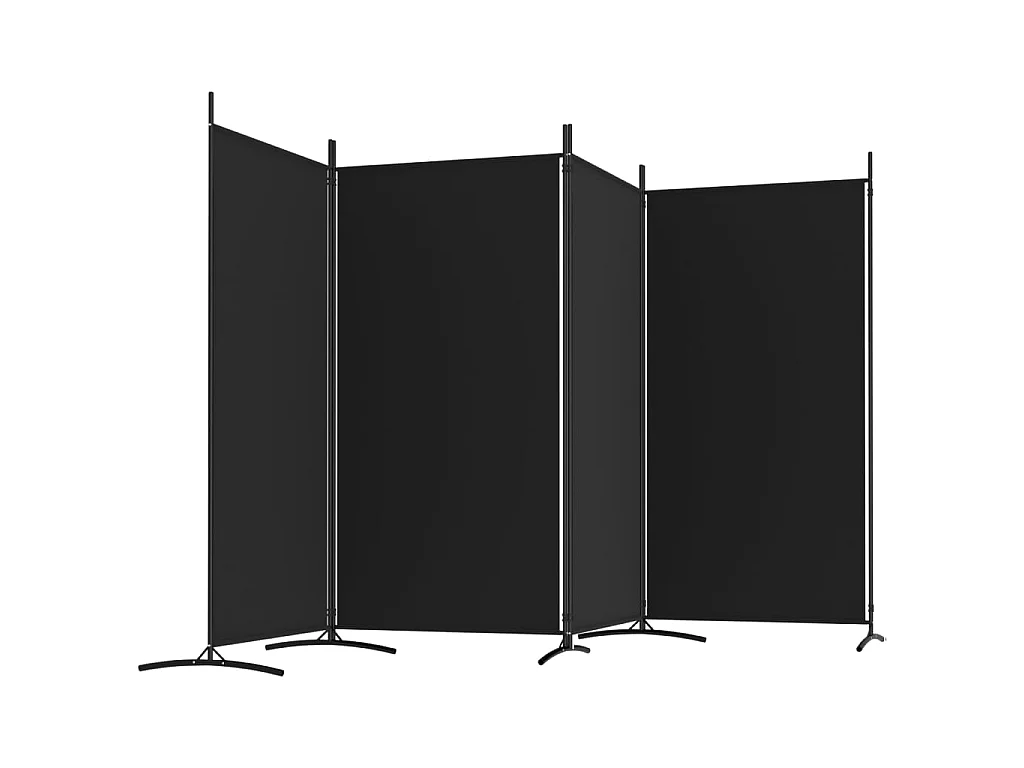Paravent 4 panneaux Noir 346x180 cm Tissu WVGQ5154