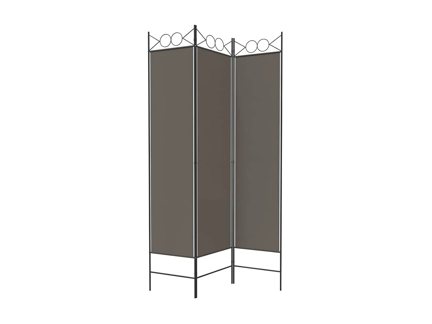 Paravent 3 panneaux Anthracite 120x220 cm Tissu OPI3617