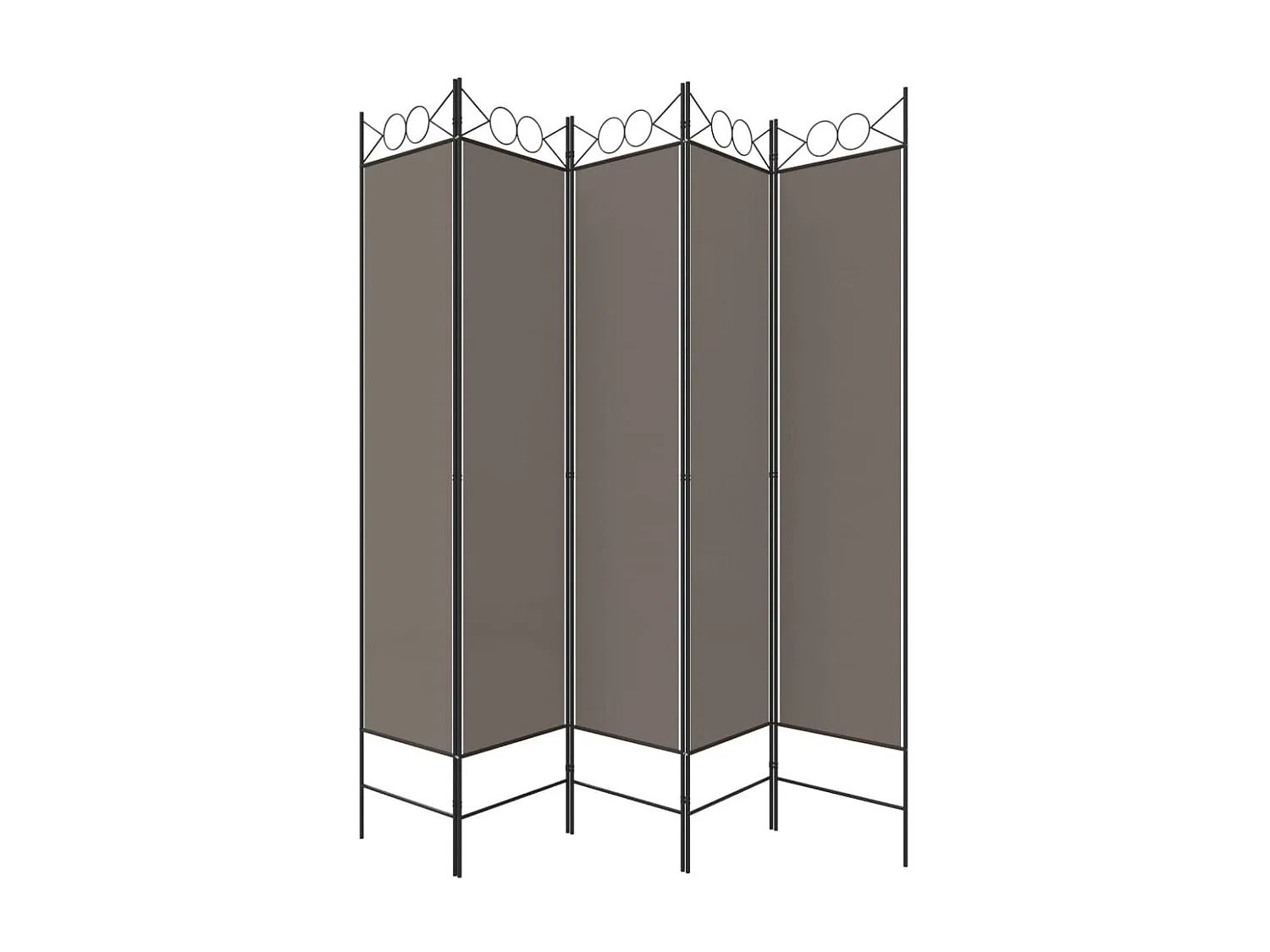 Paravent 5 panneaux Anthracite 200x200 cm Tissu WVGQ6633