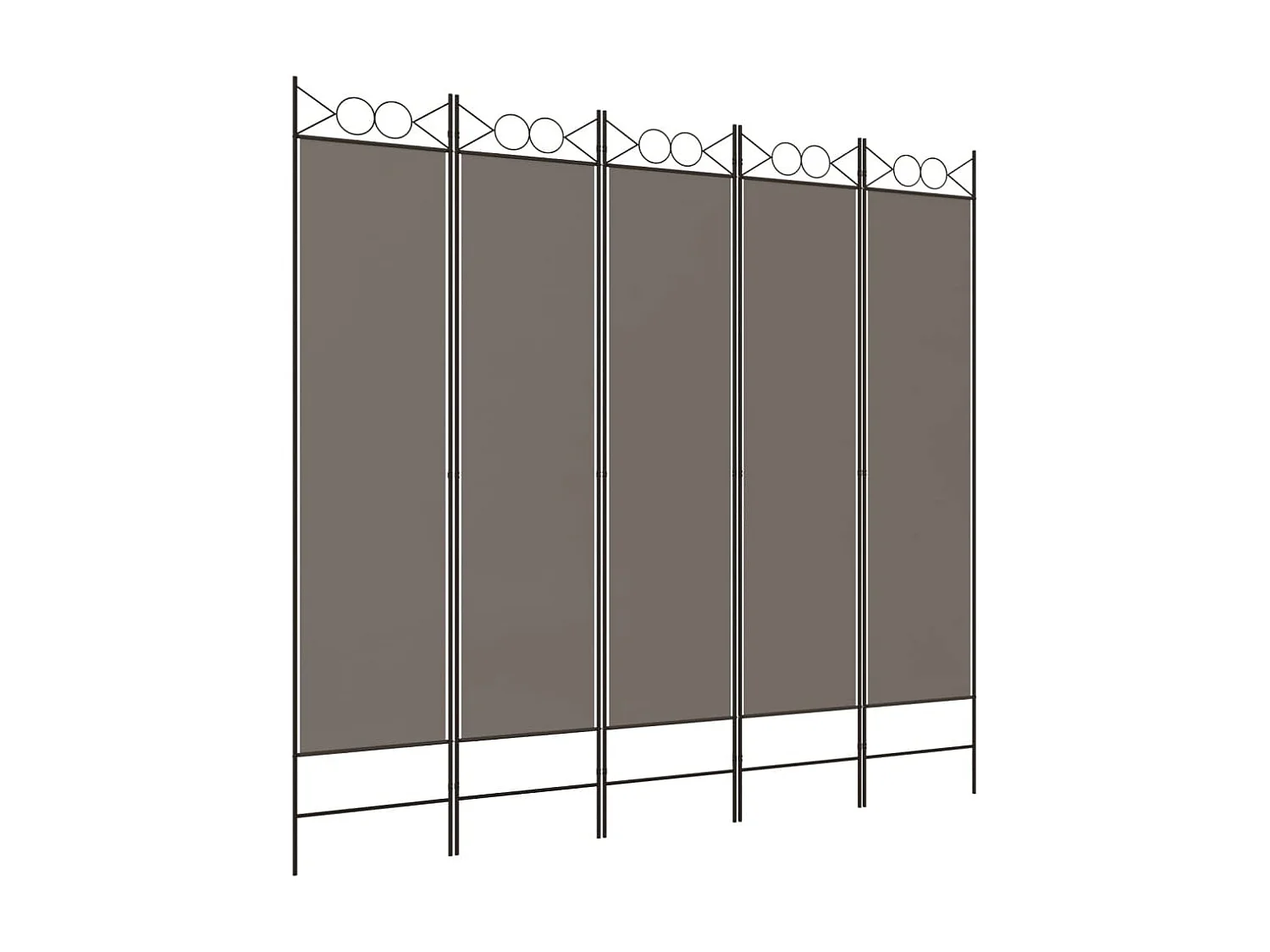 Paravent 5 panneaux Anthracite 200x200 cm Tissu WVGQ6633