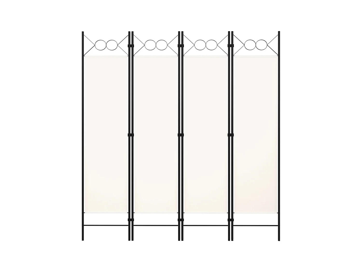 Kamerscherm met 4 panelen 160x180 cm wit NL959268