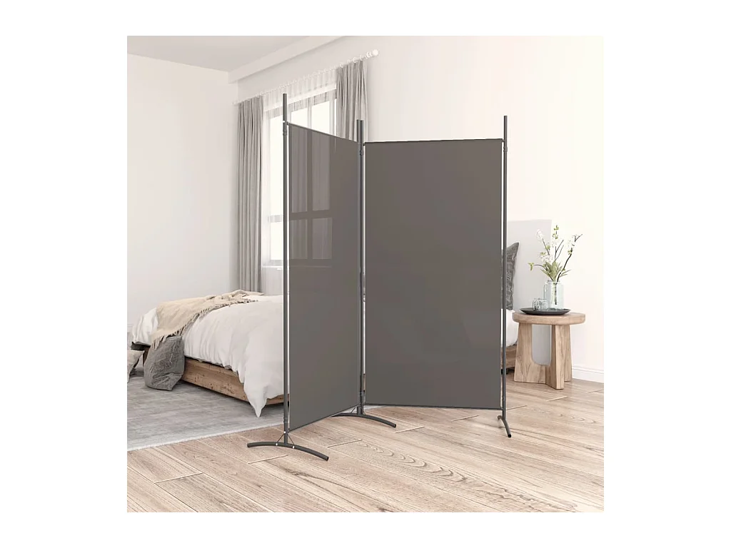 Paravent 2 panneaux Anthracite 175x180 cm Tissu WVGQ4462