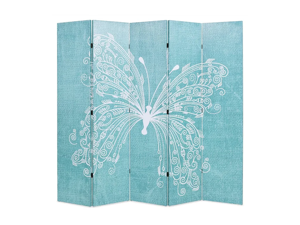 Paravent pliable 200 x 170 cm Papillon Bleu OPI2361