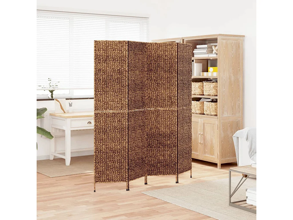 Biombo de 4 painéis 163x180 cm jacinto de água castanho PT534410