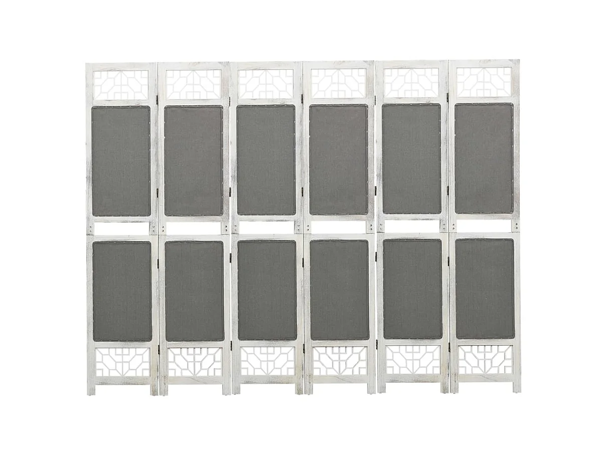 Paravent 6 panneaux Gris 210x165 cm Tissu WVGQ1896