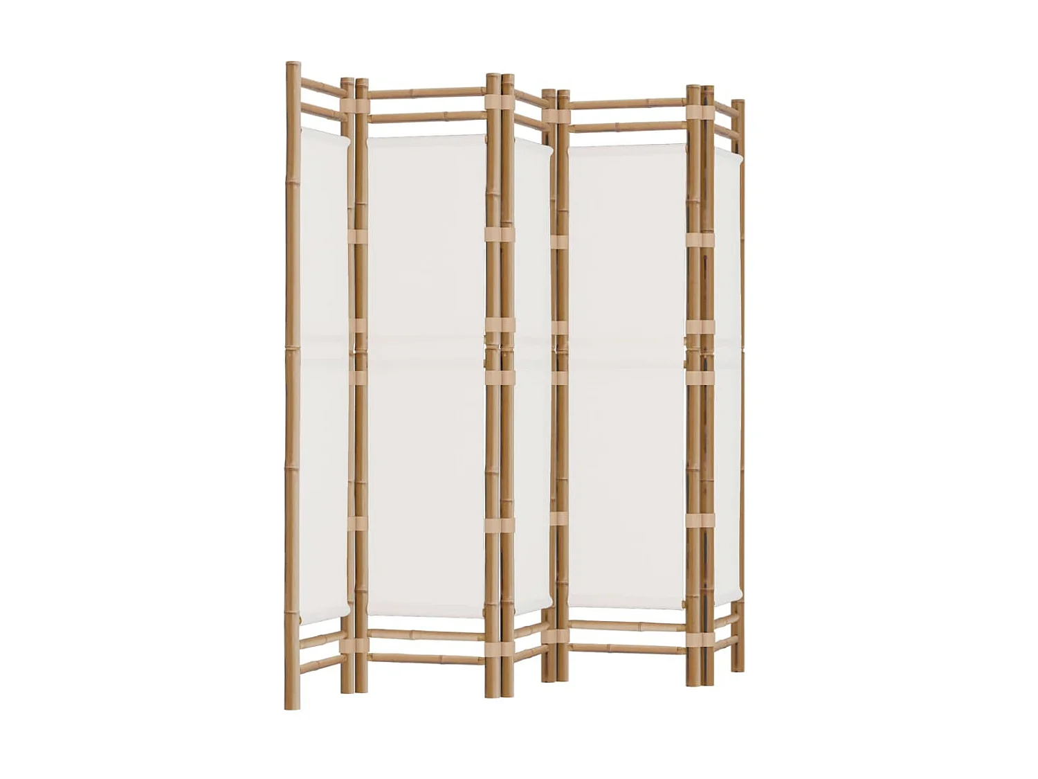 Paravent pliante 5 panneaux 200 cm Bambou et toile OPI4691