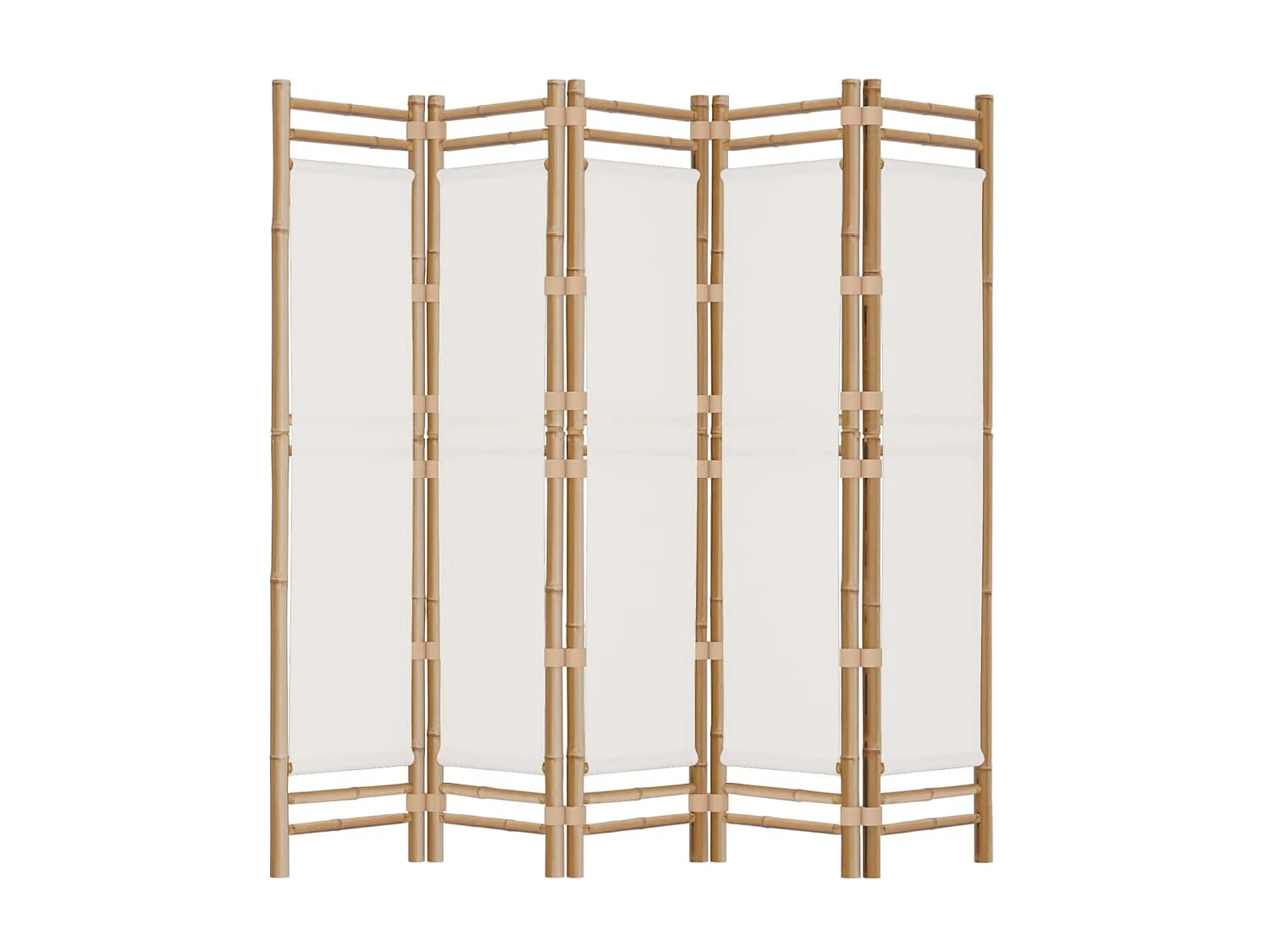 Paravent pliante 5 panneaux 200 cm Bambou et toile OPI4691