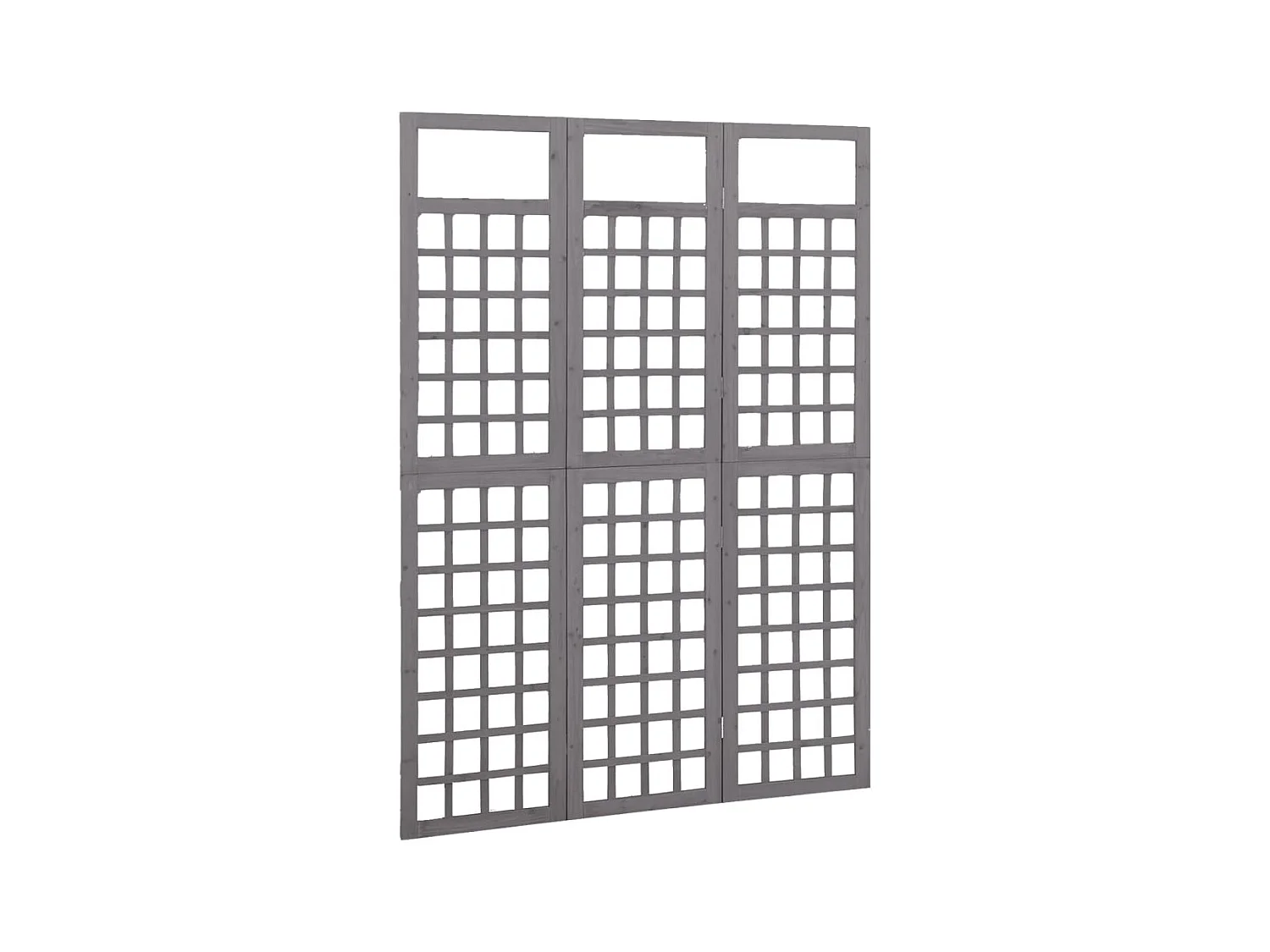 Biombo/Enrejado de 3 paneles madera de abeto gris 121x180 cm ES698751