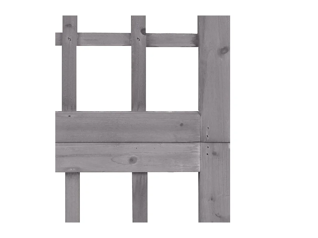 Biombo/Enrejado de 3 paneles madera de abeto gris 121x180 cm ES698751