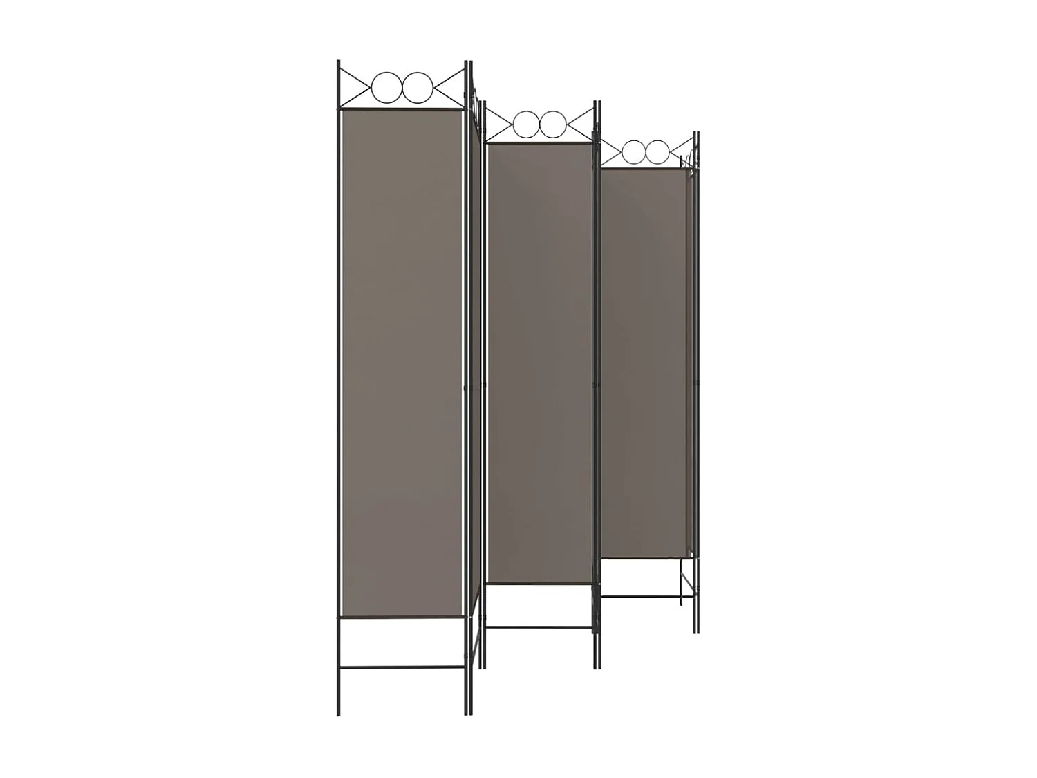 Paravent 6 panneaux Anthracite 240x200 cm Tissu WVGQ8713