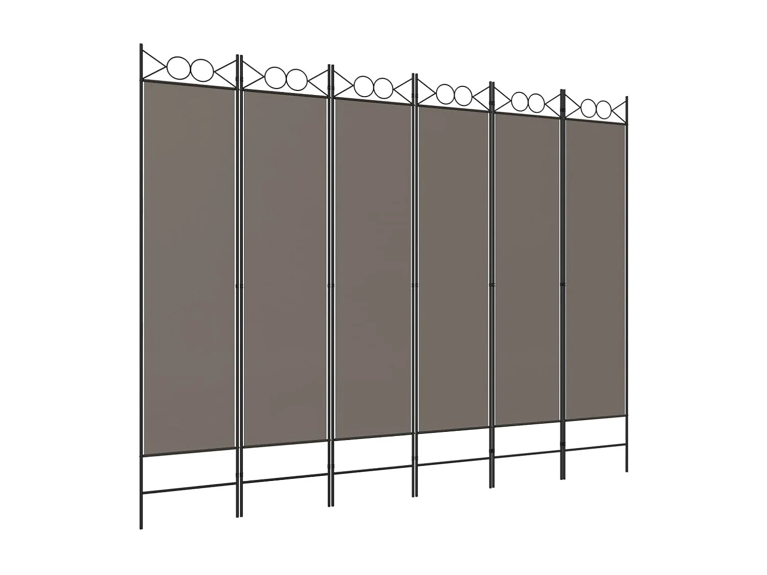 Paravent 6 panneaux Anthracite 240x200 cm Tissu WVGQ8713