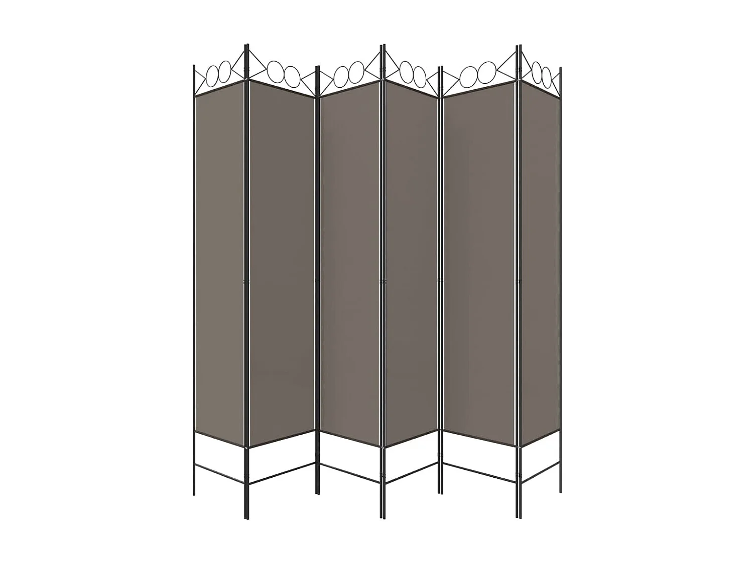 Paravent 6 panneaux Anthracite 240x200 cm Tissu WVGQ8713