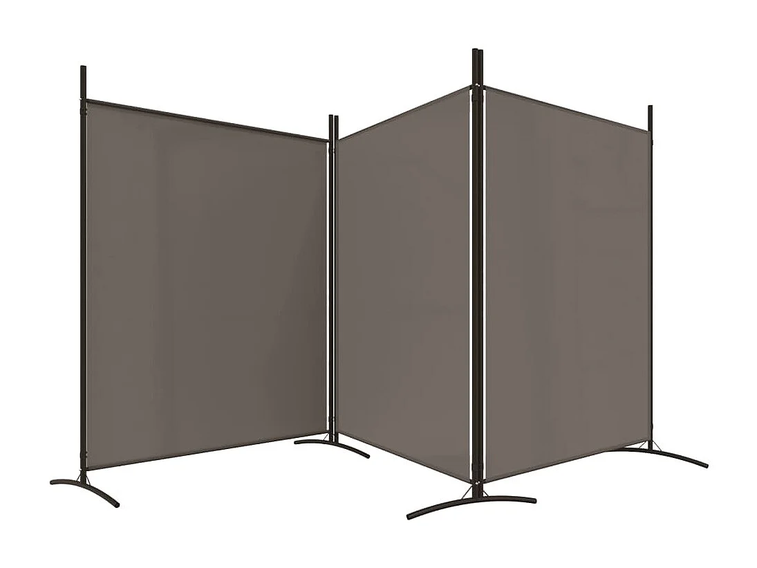 Kamerscherm met 3 panelen 525x180 cm stof antracietkleurig NL715825