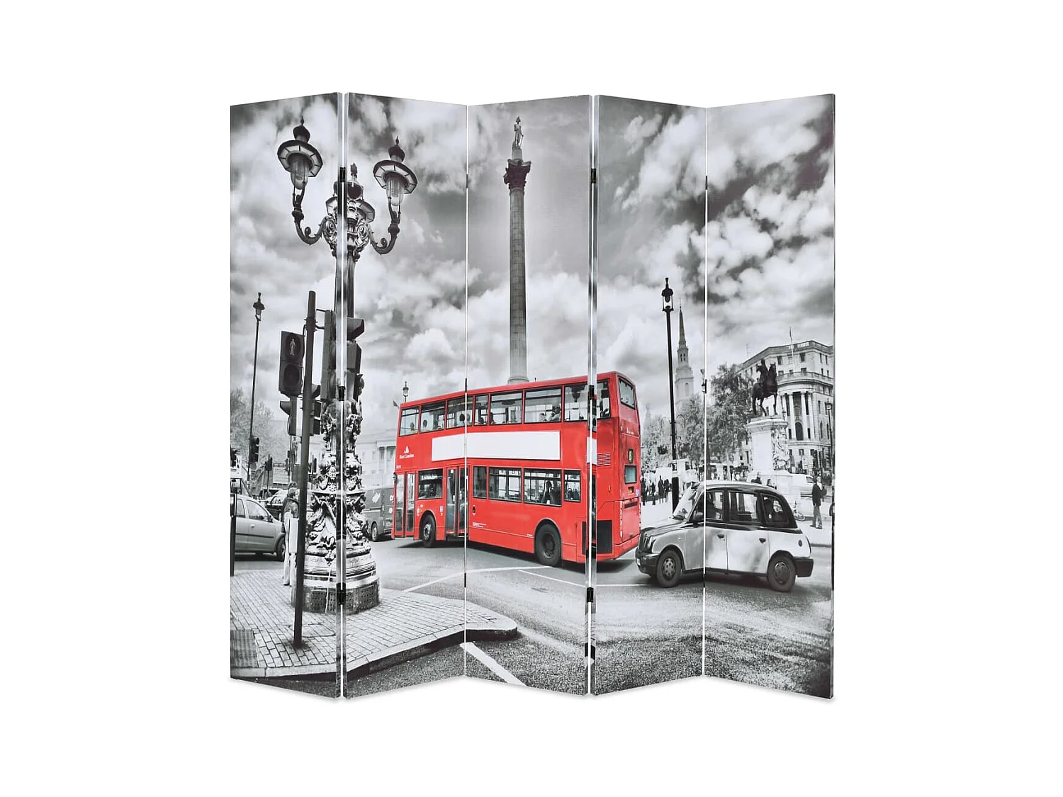 Paravent 200 x 170 cm Bus londonien Noir et blanc WVGQ8283