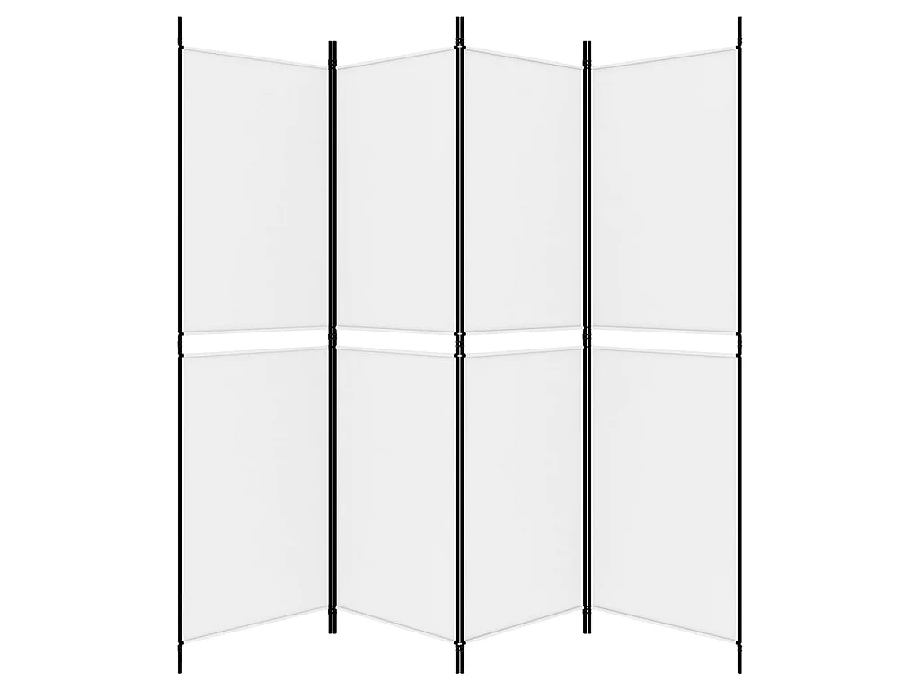 Paravent 4 panneaux Blanc 200x180 cm Tissu WVGQ5977