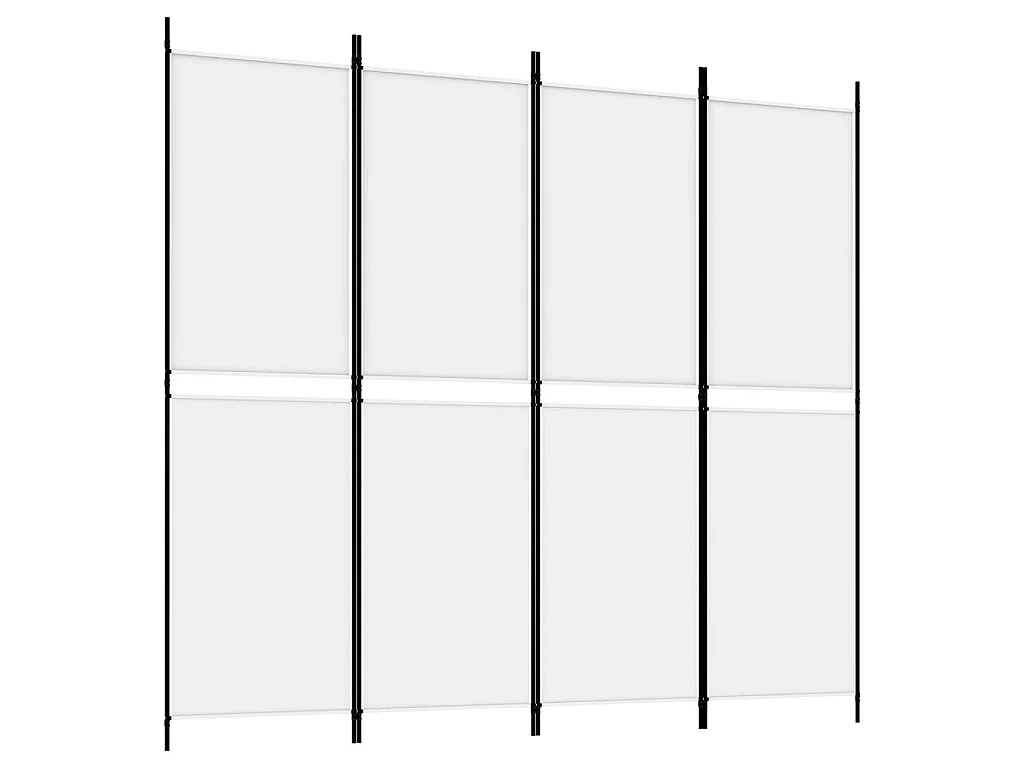 Paravent 4 panneaux Blanc 200x180 cm Tissu WVGQ5977