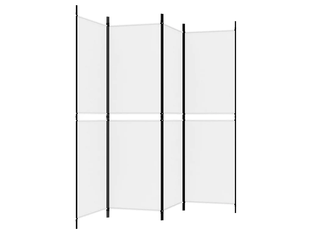 Paravent 4 panneaux Blanc 200x180 cm Tissu WVGQ5977