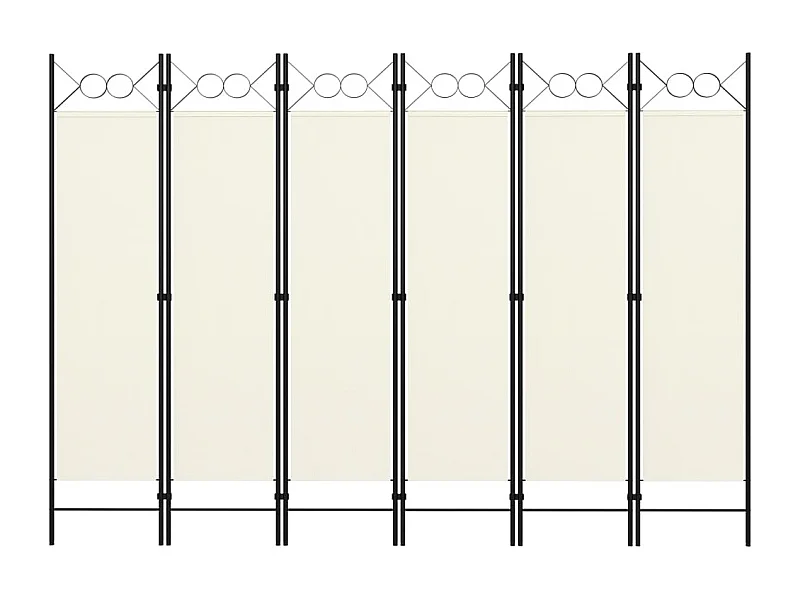 Biombo - Divisória de quarto com 6 painéis 240x180 cm branco PT707170