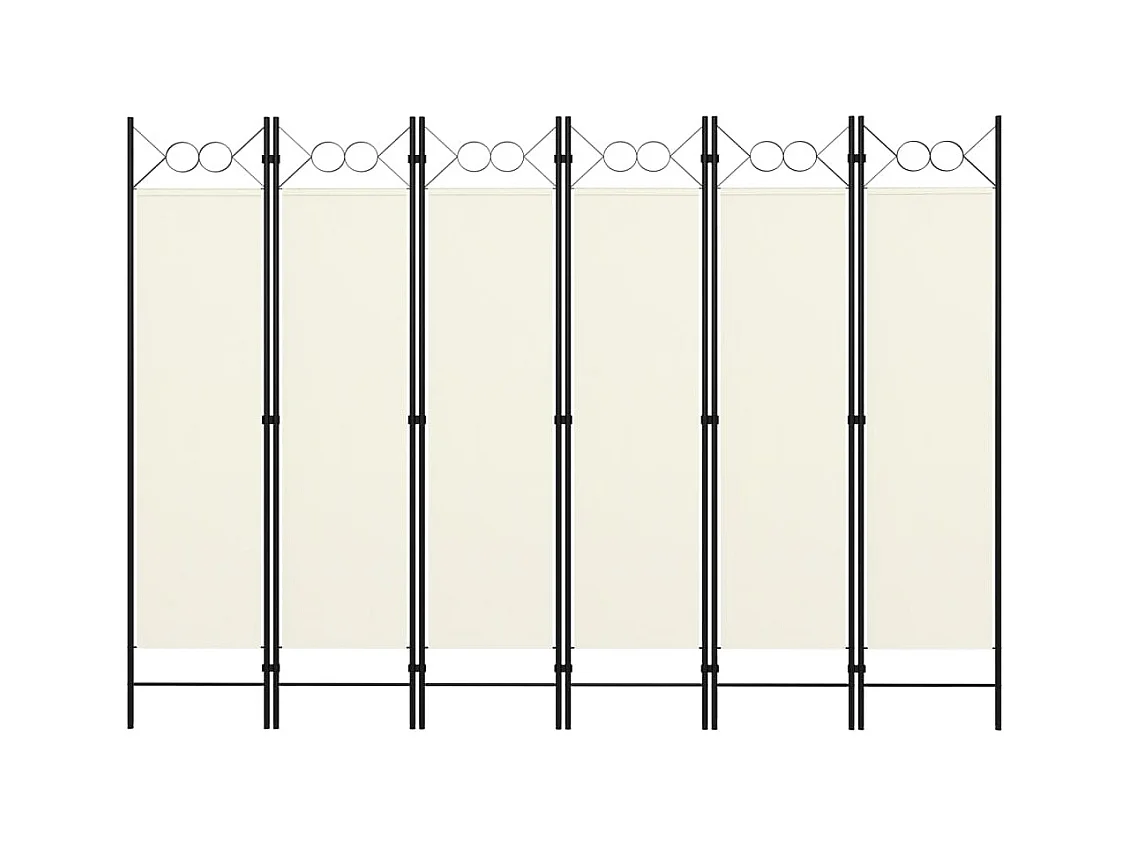 Paravent 6 panneaux Blanc crème 240x180 cm WVGQ3776