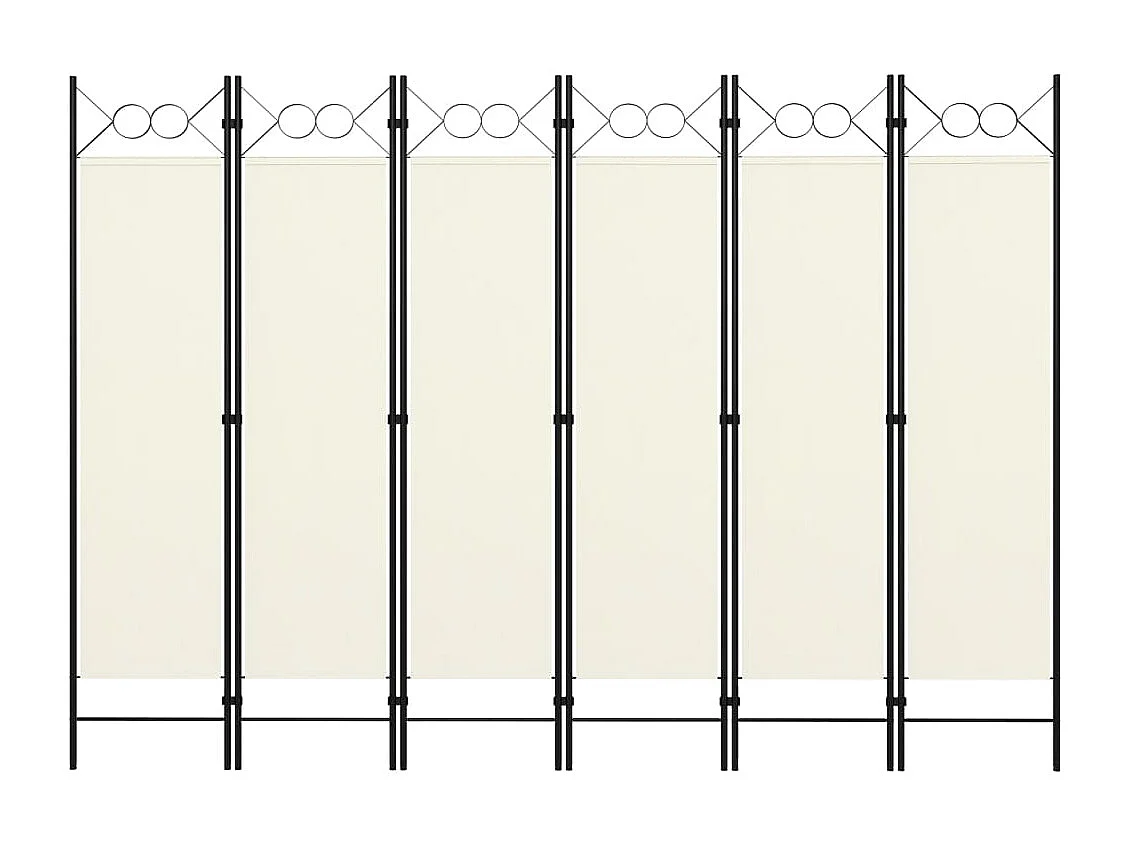 Paravent 6 panneaux Blanc crème 240x180 cm WVGQ3776
