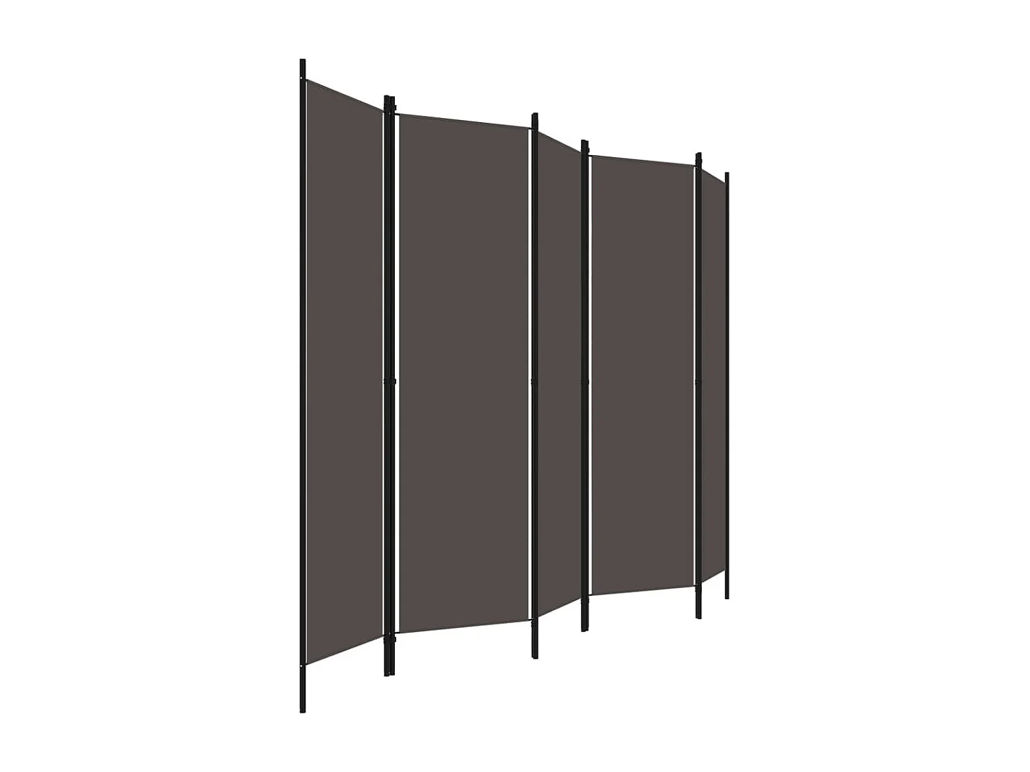 Biombo divisor de 5 paneles gris antracita 250x180 cm ES377573