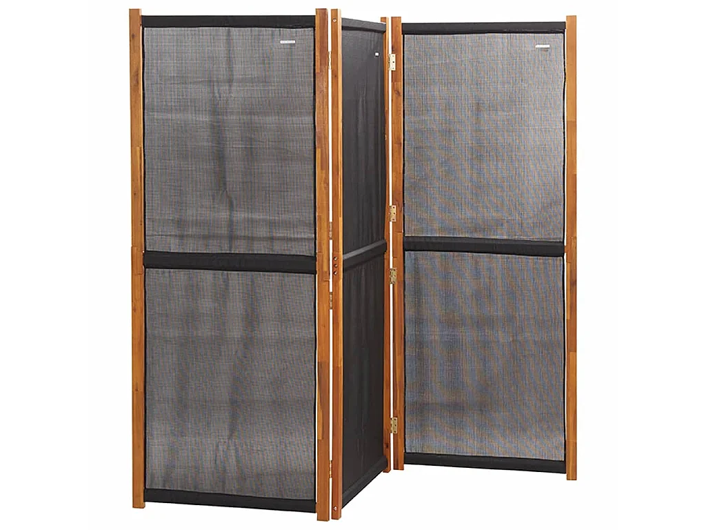 Biombo - Divisória com 3 painéis 210x180 cm preto PT348139