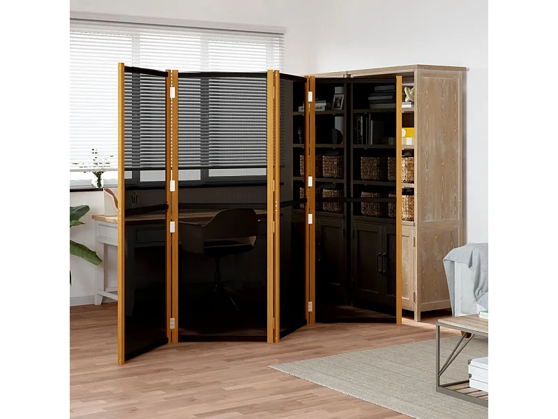 Paravent 4 panneaux Noir 280x180 cm WVGQ5523