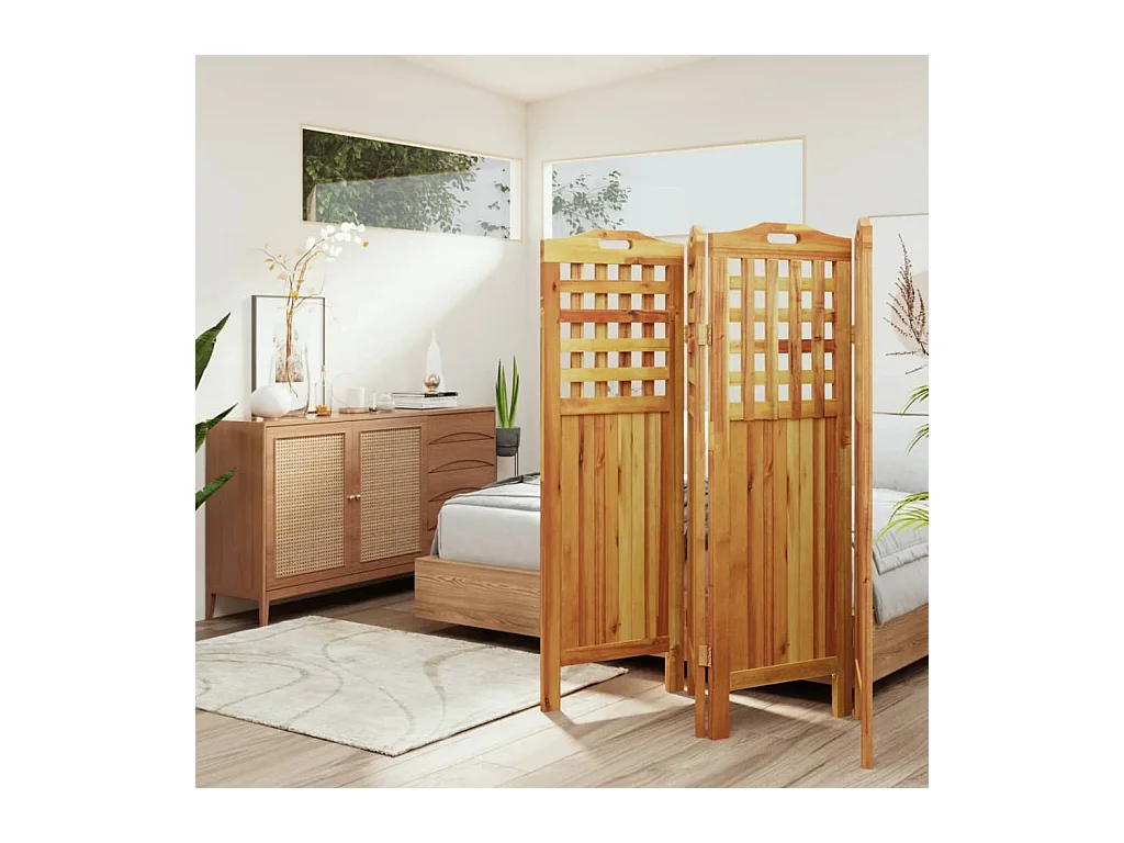 Paravent 4 panneaux 162x2x115 cm Bois d'acacia WVGQ7278