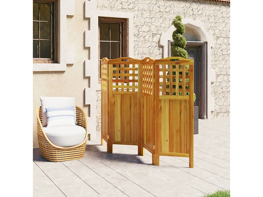Paravent 4 panneaux 162x2x115 cm Bois d'acacia WVGQ7278