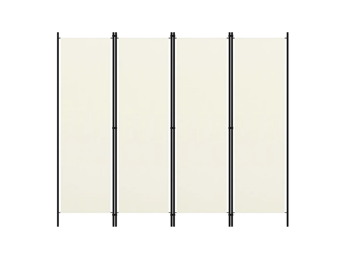 Kamerscherm met 4 panelen 200x180 cm wit NL492557