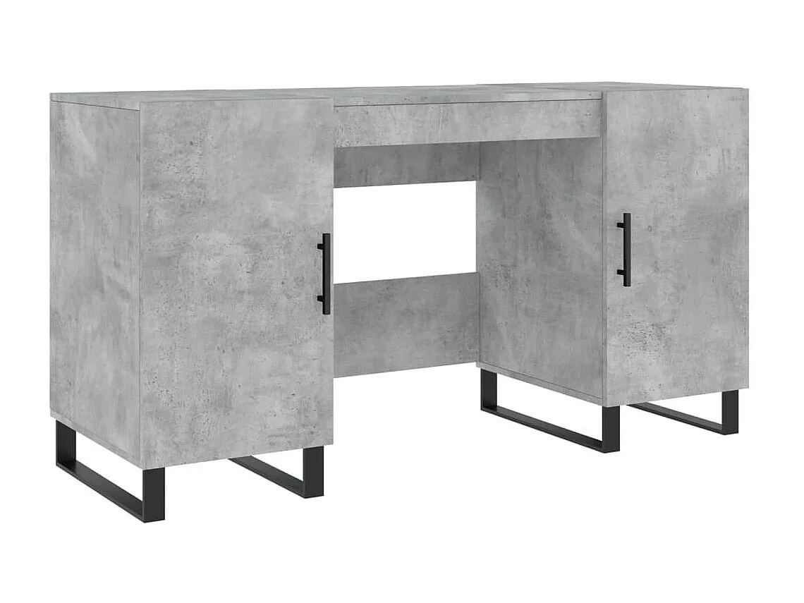 Bureau gris béton 140x50x75 cm bois d'ingénierie WVGQ8010