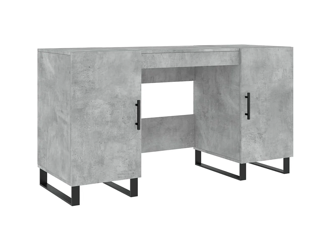 Bureau gris béton 140x50x75 cm bois d'ingénierie WVGQ8010