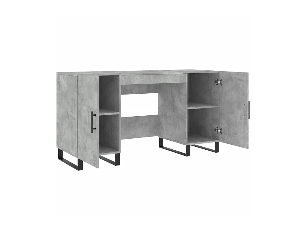 Bureau gris béton 140x50x75 cm bois d'ingénierie WVGQ8010