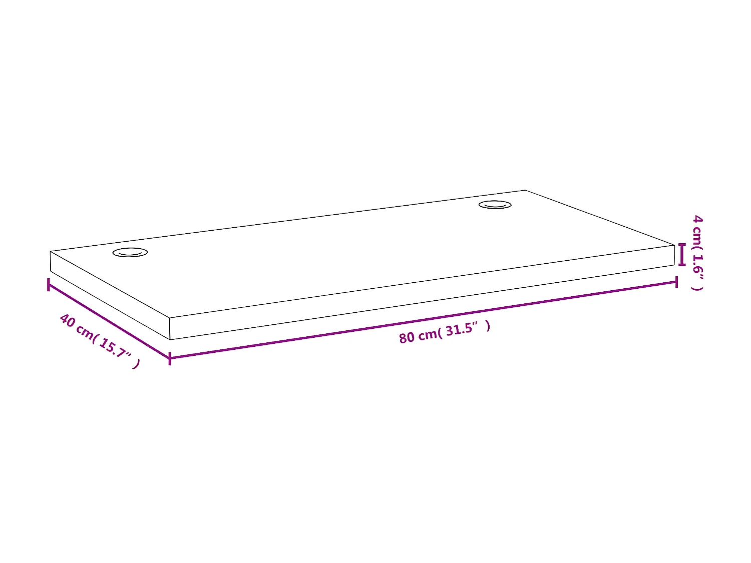 Bureau 80x40x4 cm bambou WVGQ9259