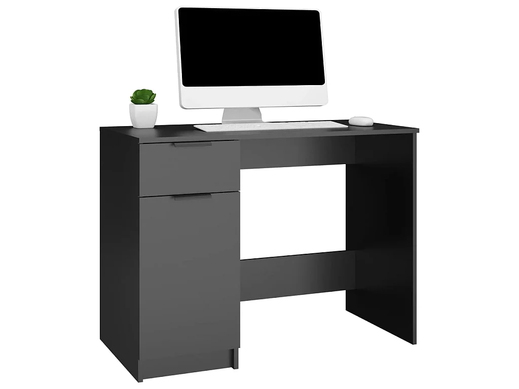 Bureau noir 100x50x75 cm bois d'ingénierie WVGQ6042