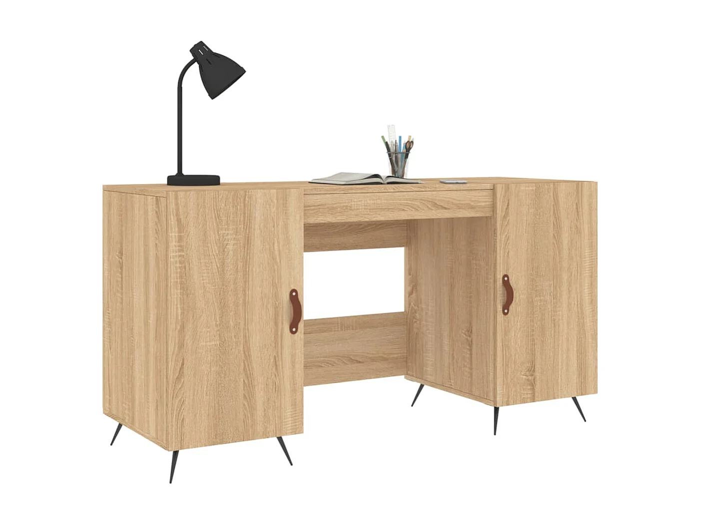 Bureau chêne sonoma 140x50x75 cm bois d'ingénierie WVGQ7577