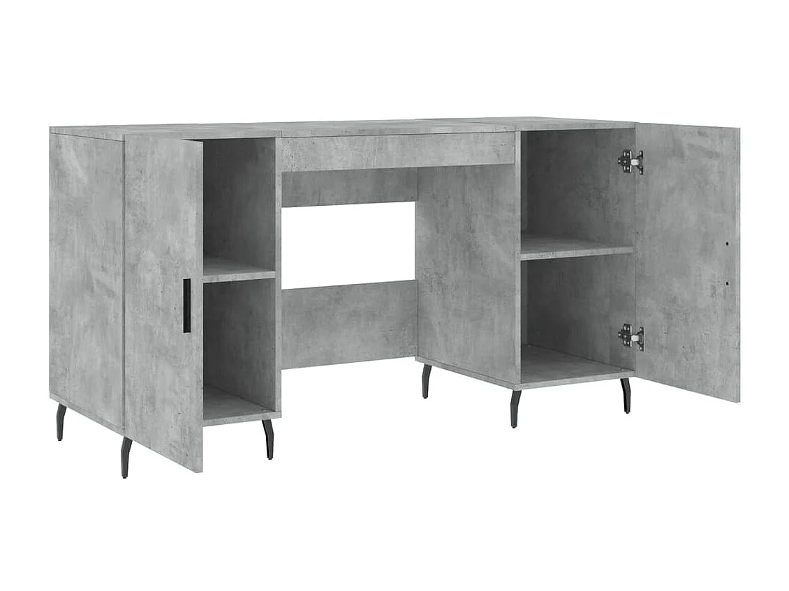 Bureau gris béton 140x50x75 cm bois d'ingénierie WVGQ5229
