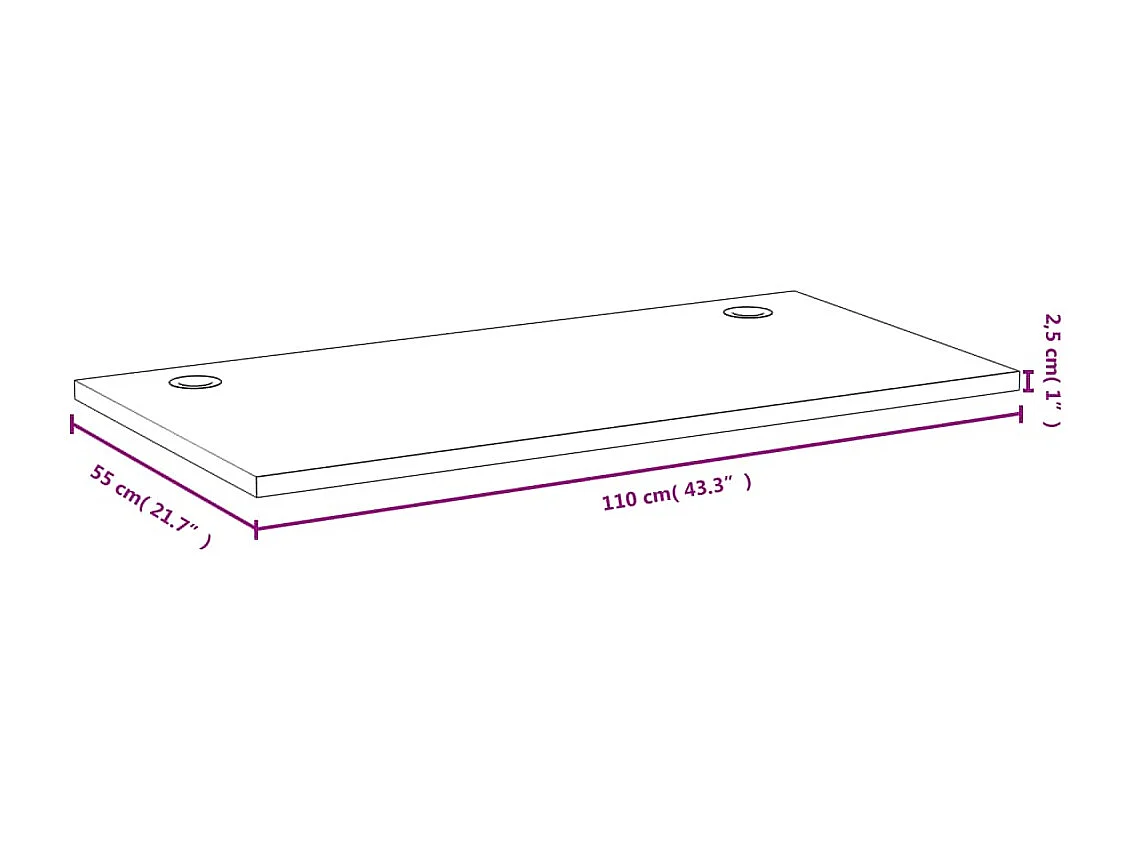 Bureaublad 110x55x2,5 cm bamboe NL531004