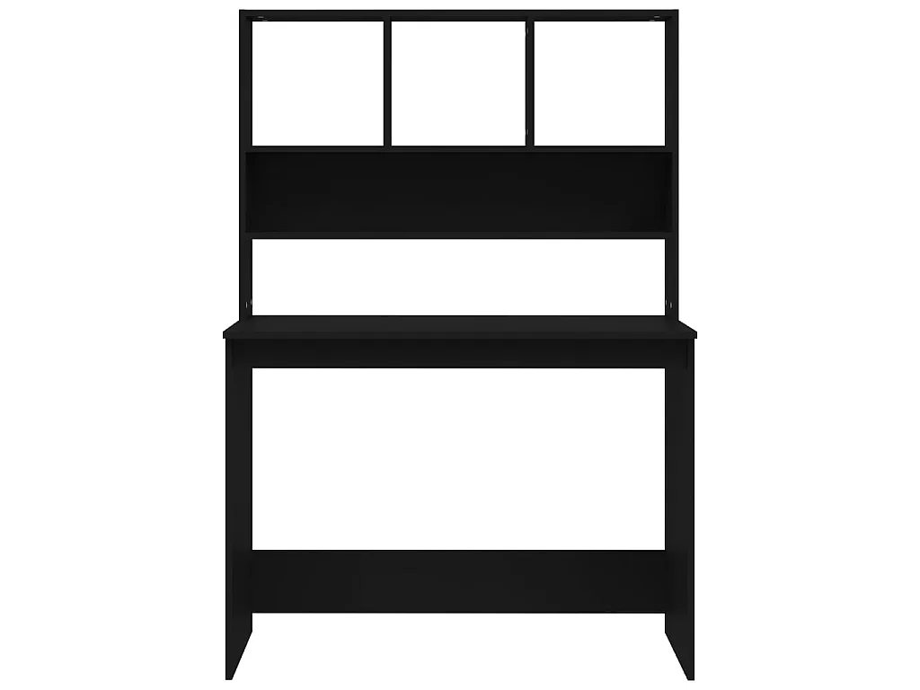 Bureau avec étagères Noir 102x45x148 cm Bois d'ingénierie WVGQ9739