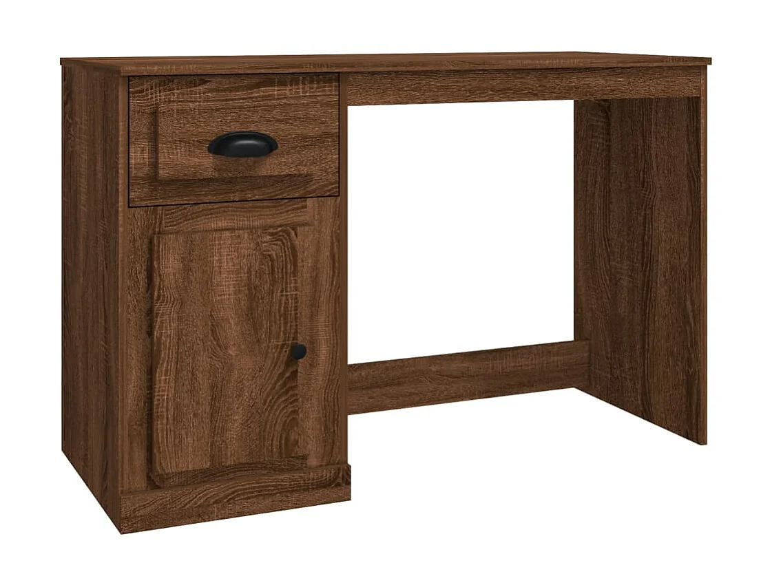 Bureau met lade 115x50x75 cm bewerkt hout bruin eikenkleur NL168127