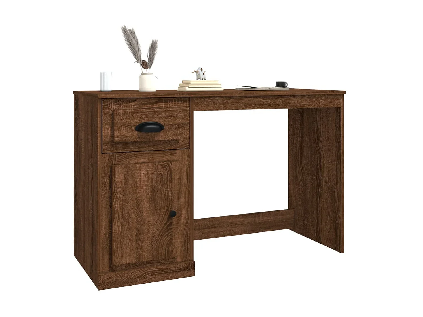Bureau met lade 115x50x75 cm bewerkt hout bruin eikenkleur NL168127