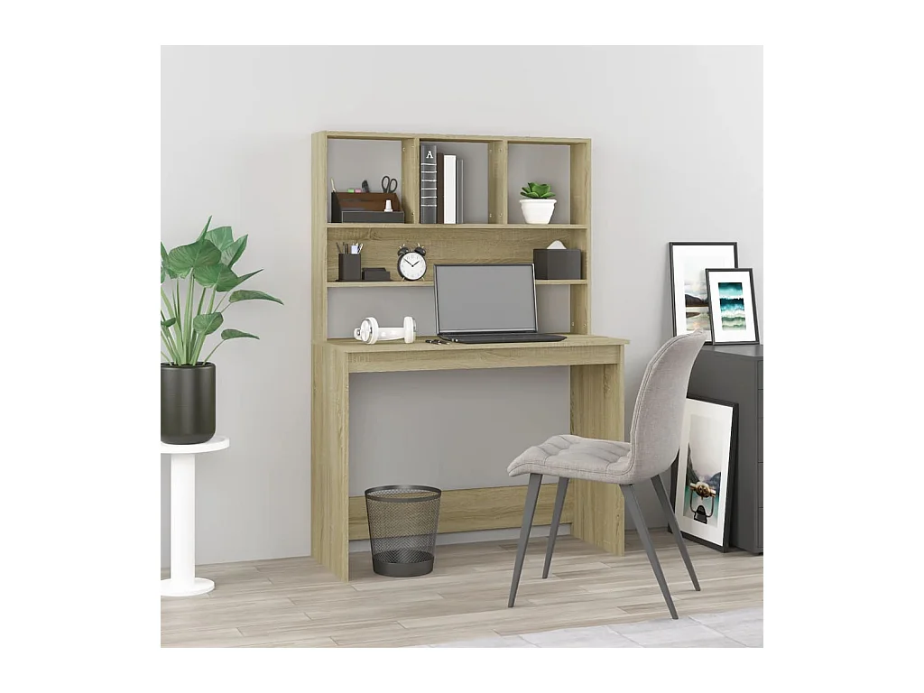 Bureau avec étagères Chêne sonoma 102x45x148 cm WVGQ4863