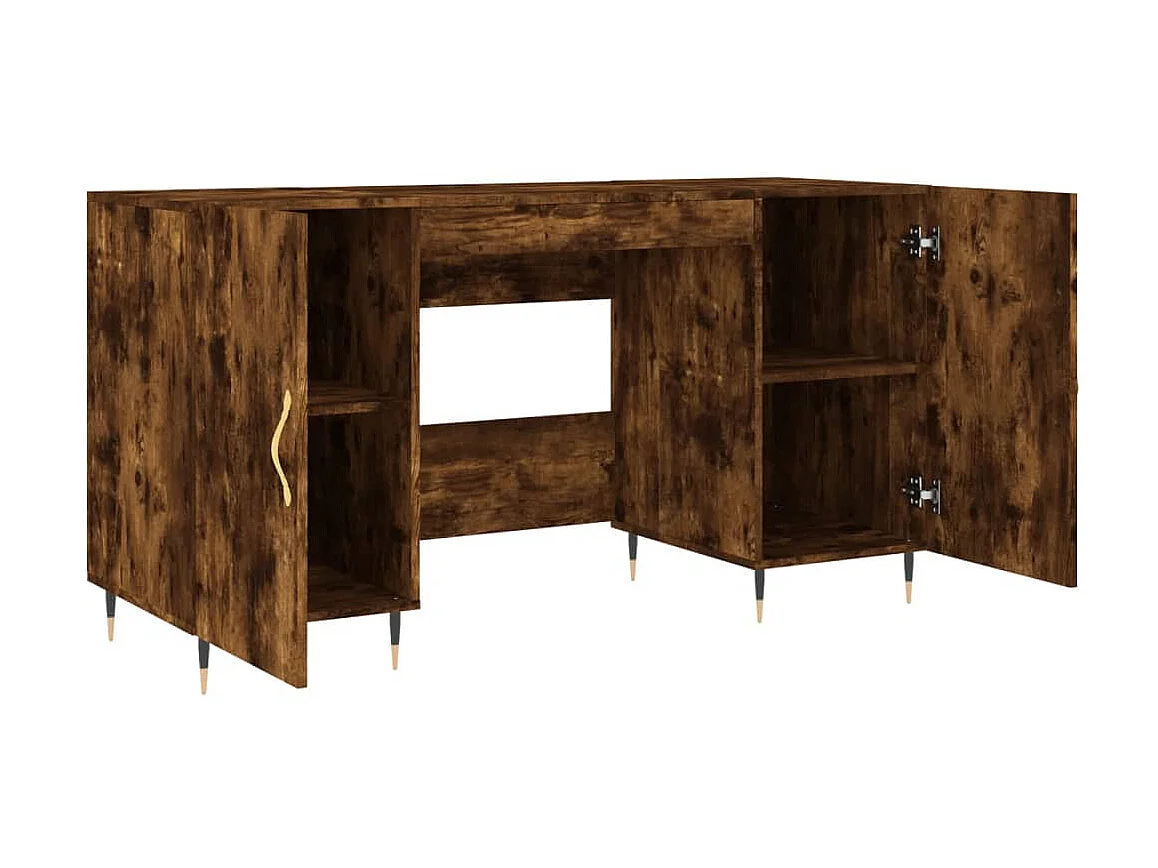Bureau chêne fumé 140x50x75 cm bois d'ingénierie WVGQ9329