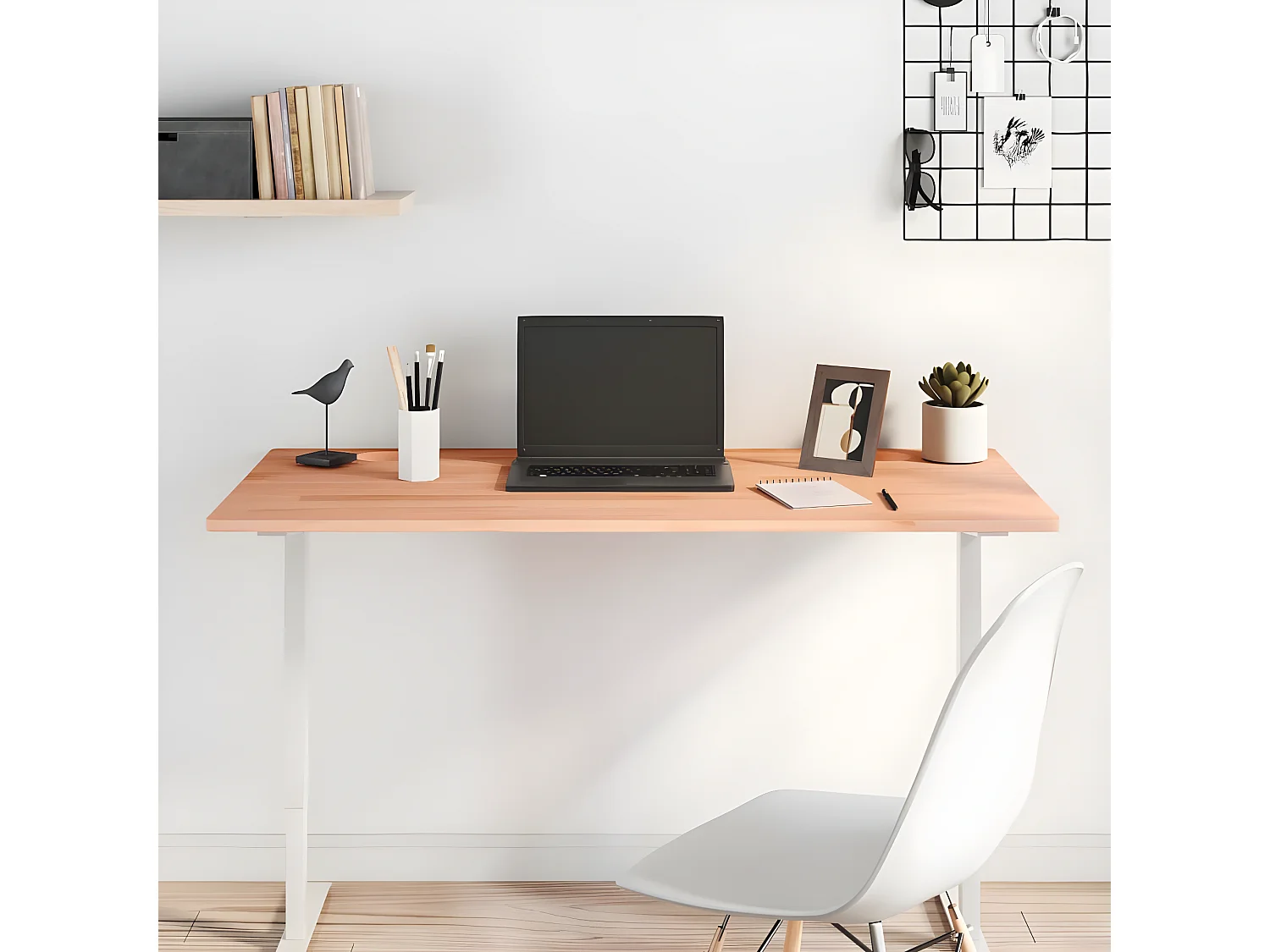 Bureau 110x55x1,5 cm bois massif de hêtre WVGQ5955