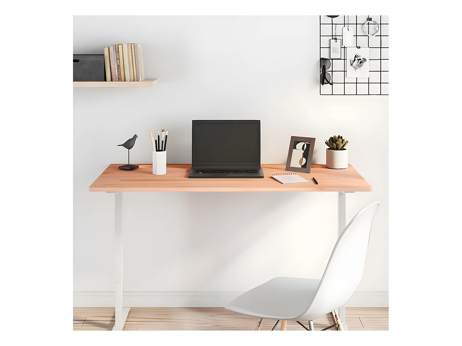 Bureau 110x55x1,5 cm bois massif de hêtre WVGQ5955