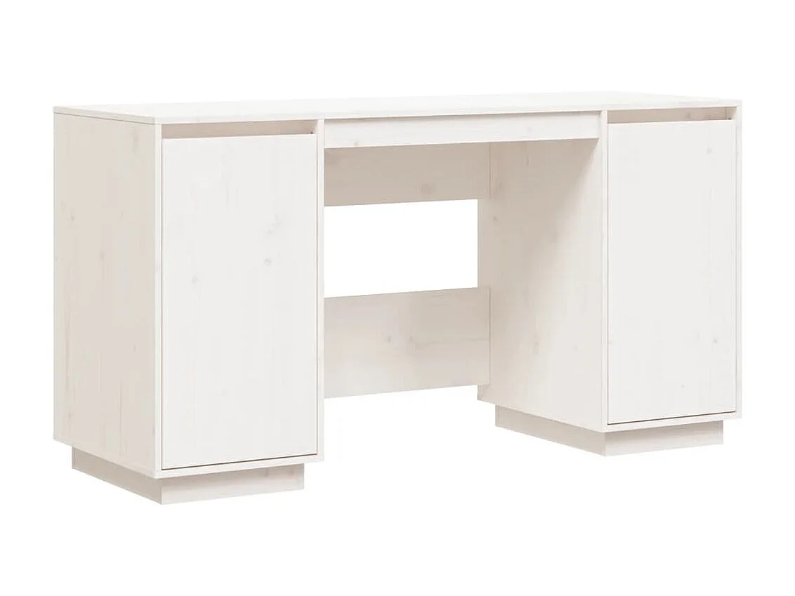 Bureau blanc 140x50x75 cm bois massif de pin WVGQ8382
