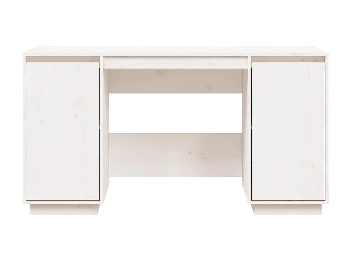 Bureau blanc 140x50x75 cm bois massif de pin WVGQ8382