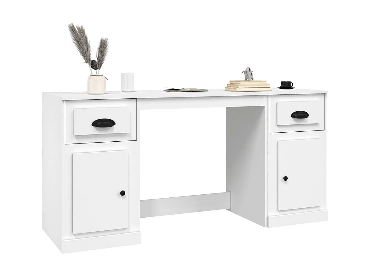 Bureau avec armoire blanc bois d'ingénierie WVGQ9587
