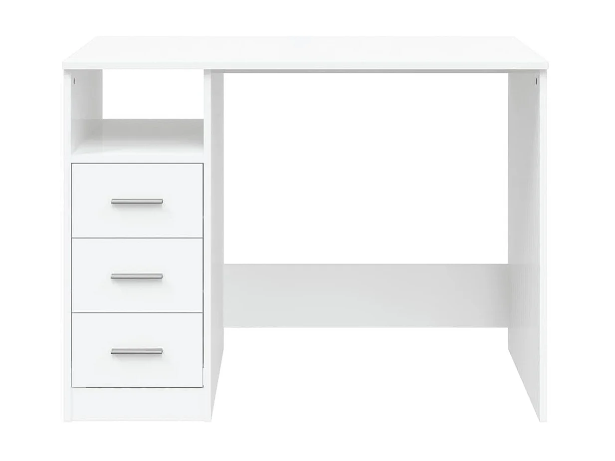 Bureau avec tiroirs Blanc 102x50x76 cm Bois d'ingénierie WVGQ8595