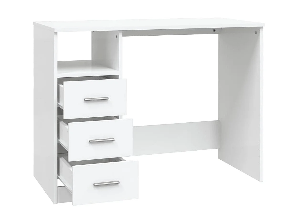Bureau avec tiroirs Blanc 102x50x76 cm Bois d'ingénierie WVGQ8595